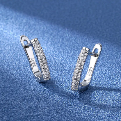 925 Sterling Silver Earrings Jewelry High Quality Retro Simple Pattern Purple White Zircon Earrings Hot Sale