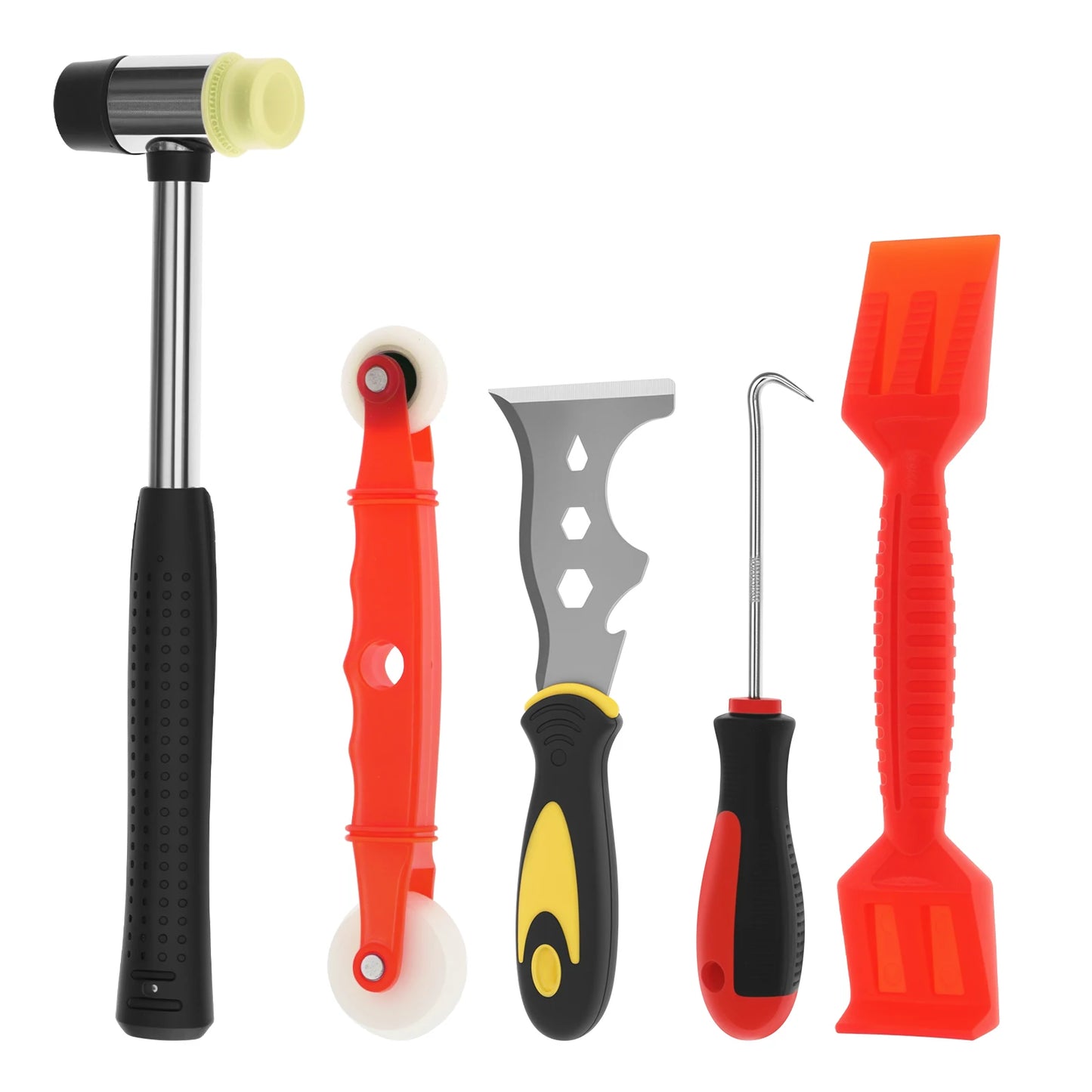 5Pcs Professional Window Glazing Tool Kit Window Screen Replacement Installation Tool with Handle for Home Workshop Office