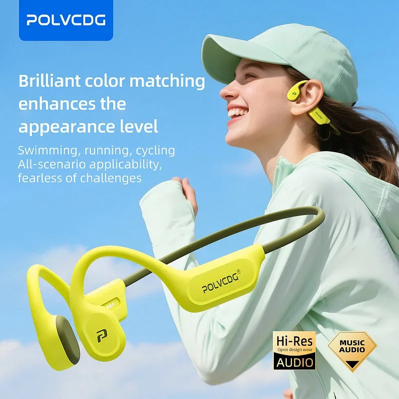 POLVCDG X9 Słuchawki Kostne Wodoodporne IPX8 Otwarte Słuchawki Pływackie 32G Słuchawki Nauszne Tenis Bieganie Jazda Na Rowerze