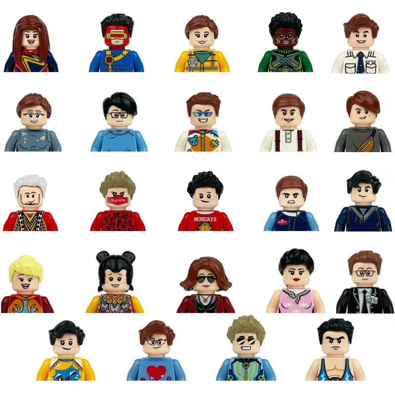 City character building block figure set, little block people, block accessories, engineer, doctor, firefighter, kids' toy