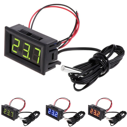 1*Digital Thermometer With Probe LED -50~110°C DC 5-12V Car Temperature Panel Meter Gauge  Instrument Parts & Accessories