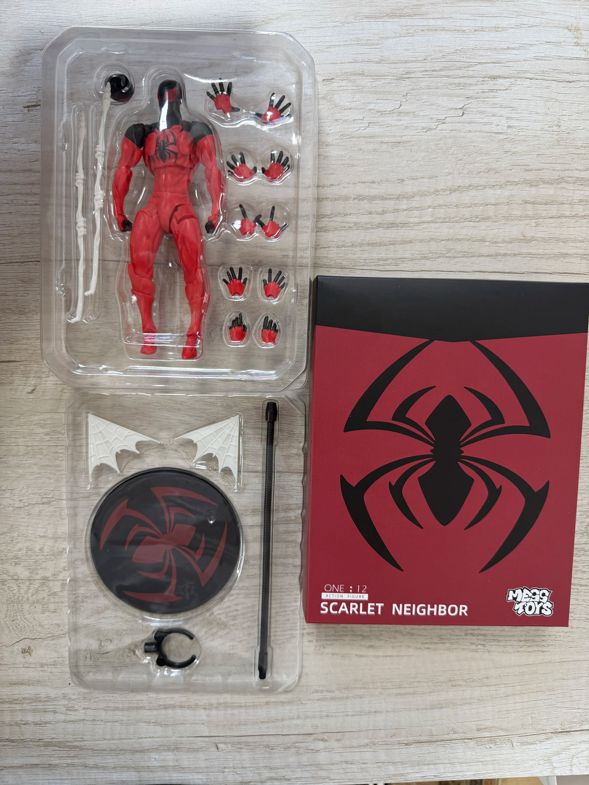 MESS TOYS Black Neighbor Symbiont Spider-Man Black Venom Armor Joint Hands-on Model