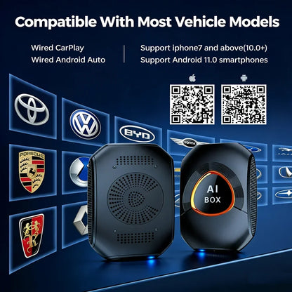 CarRocket Android 15.0 System AI Box Wireless CarPlay & Auto Adapter 4K Video Support Compatible with Factory CarPlay & Android