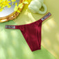 Victoria's Secret Women's Classic Striped Versatile Lace Sexy Panties Shaping Breathable Soft V-Chain Underwear Thong
