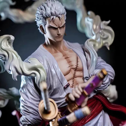 New One Piece Anime Zoro Double Headed Nika Statue Handmade Figure Model Anime Fashion Play Peripheral Ornaments Gift