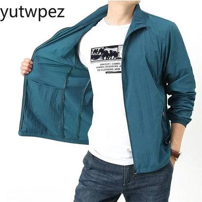 Men Pocket UPF50+ Uv Sun Protection Jacket Summer Quick Dry Outdoor Hiking Sport Windbreaker Sunscreen Skin Coat Camping Fishing