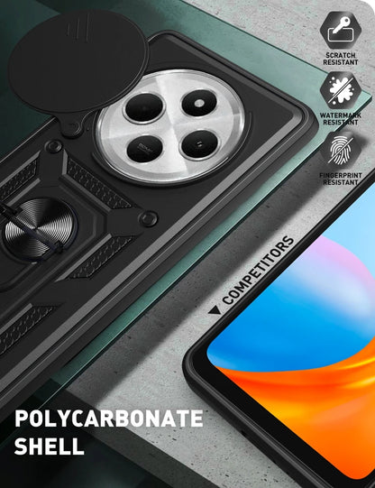 Shockproof Armor Magnetic Holder Ring Case For Redmi 14C 14 C Redmi14C 4G Lens Protect Cover For Xiaomi Poco C75 C 75 PocoC75