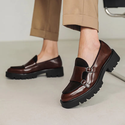 DIMANYU Men's Loafers Pointed Toe 2026 New Autumn British Style Slip-On Casual Thick-Soled Large Size Moccasins