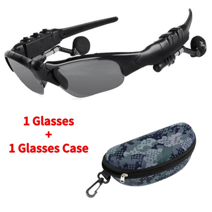 Stereo Earphones Wireless Headset with Mic Polarized Glasses Sunglasses for Driving Cycling Sports Noise Reduction Headphones