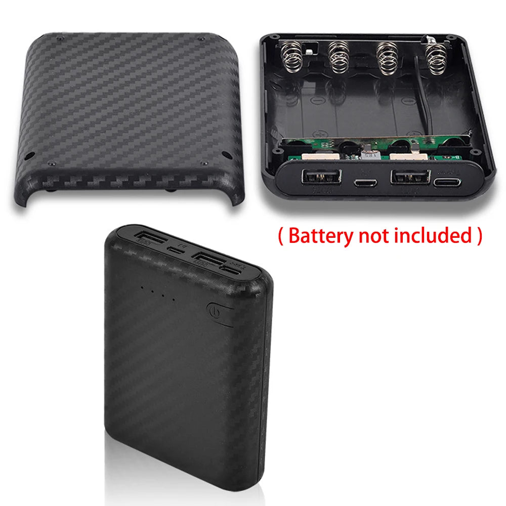 New Portable DIY Power Bank Box 4x18650 Battery Charger Case Fast Charging Case Solderless Power Bank Shell Batteries Charging