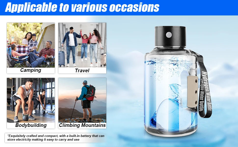 Hydrogen Water Bottle 1.5L Portable Hydrogen Rich Water Generator Large Capacity Sports Cup for Gym Outdoor Fitness