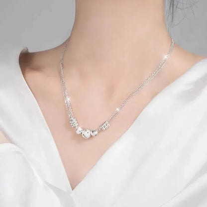 925 Sterling Silver Ball Necklace Bracelet Set for Woman Luxury Original Multi Layer Beads Jewelry Set Party Exquisite Jewelry