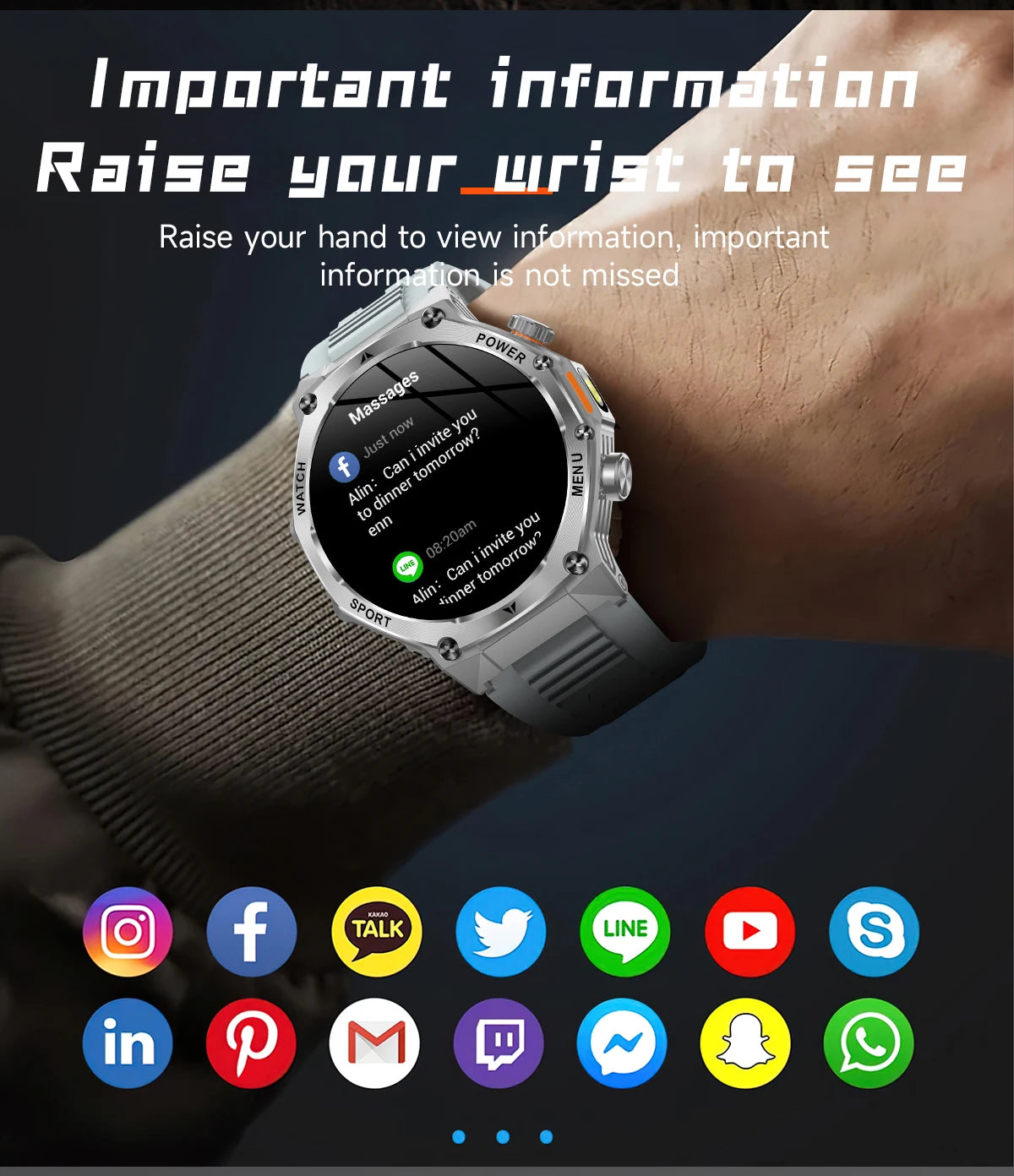 LIGE Nowy Smartwatch Męski 800 mAh Ultra Długa Żywotność Baterii Wodoodporny Zegarek Sportowy Outdoor Połączenia Bluetooth Wojskowy Smartwatch 2025