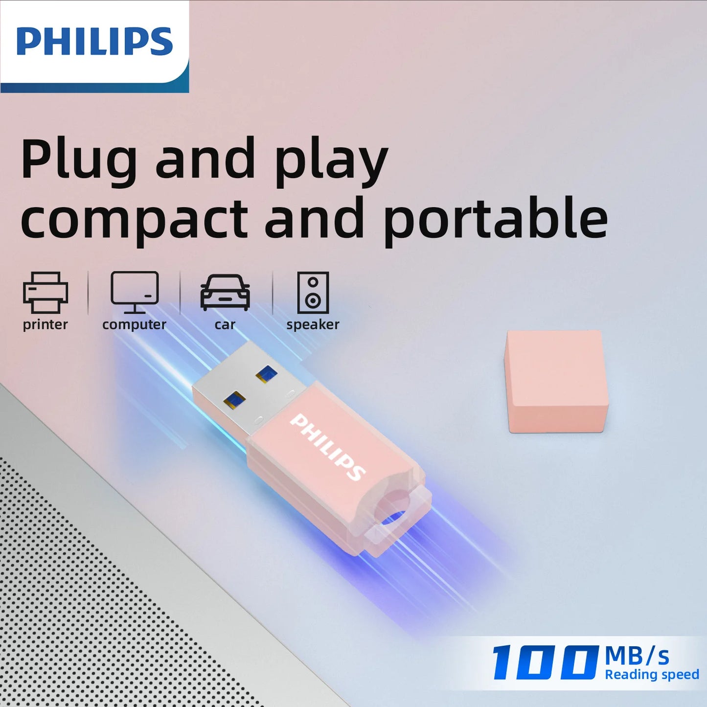 PHILIPS Cute 128GB USB Flash Drive Novelty Soft Silicone Memory Stick USB Thumb-Drive Cartoon for PC/Tablets/Mac/Laptop