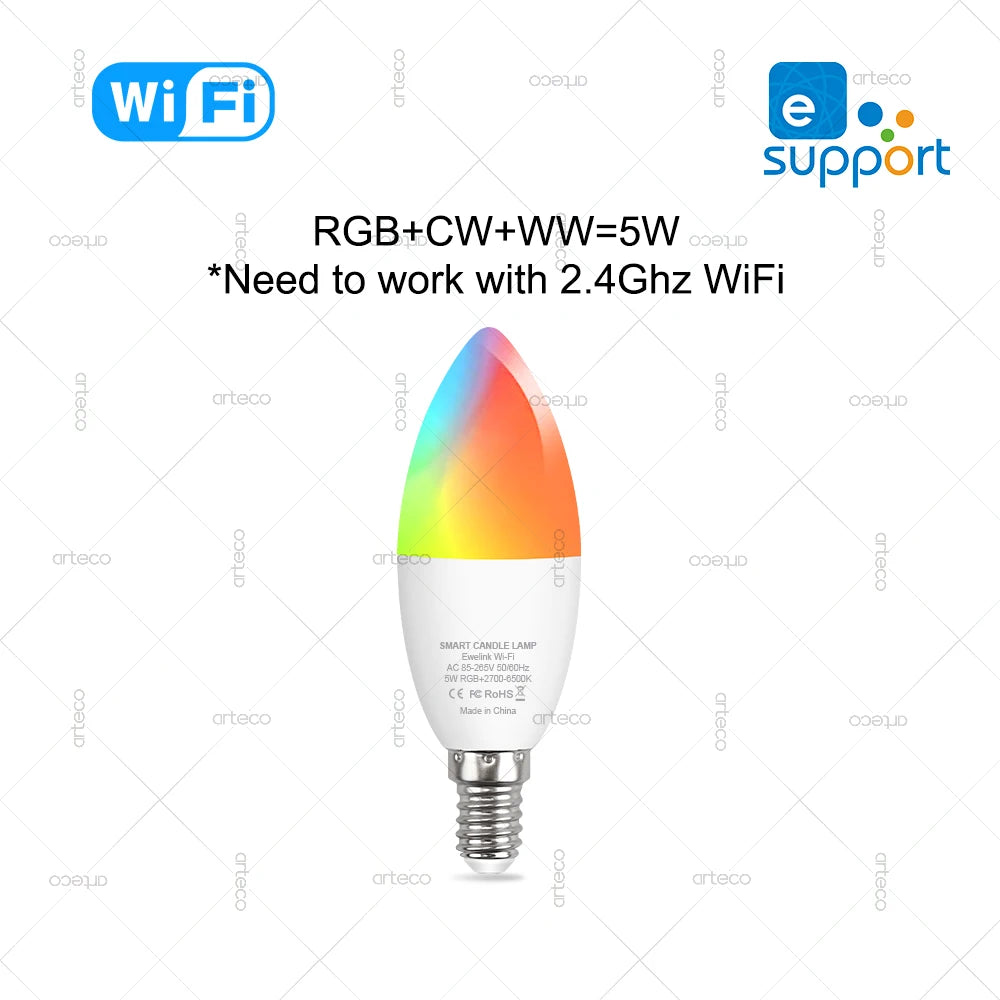 Smart WiFi Zigbee Led Light Bulb GU10 E27 E14 Dimmable RGBCW Led Lamps For Ewelink App Alexa Amazon Google Yandex Smartthings