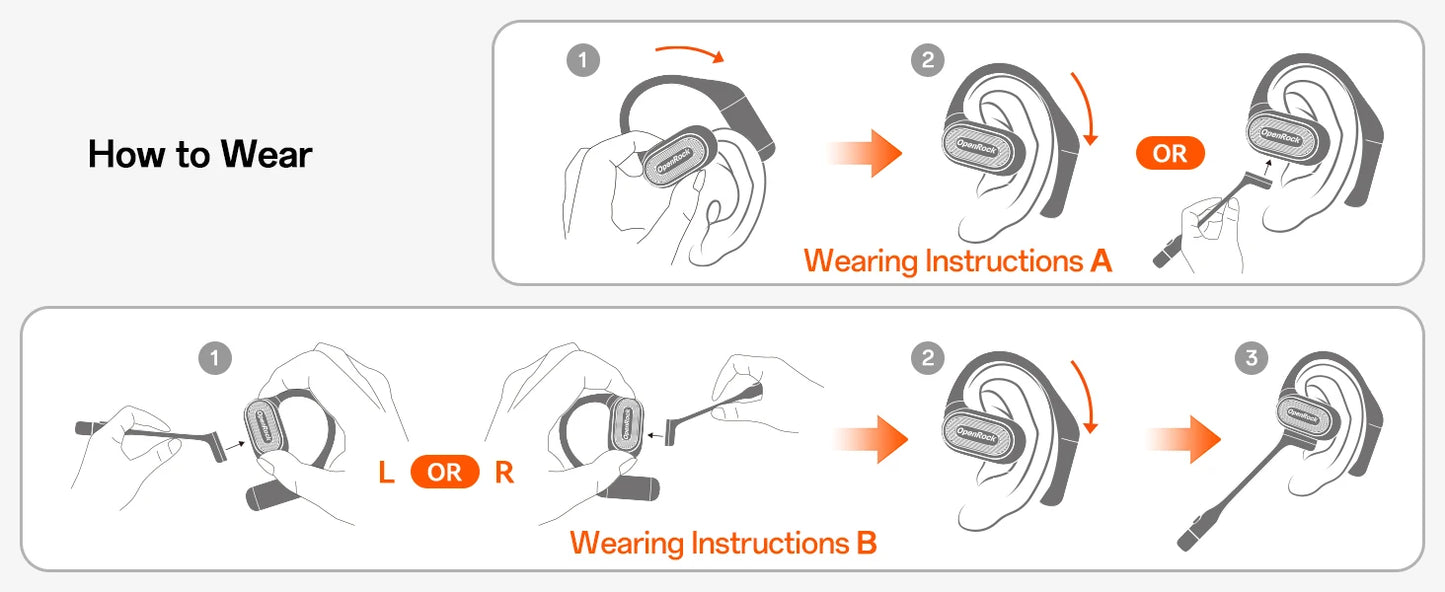 OpenRock Link 20 AI Translator Bluetooth 6.0 Earphones Open Ear Wireless Headphones With Magnetic ENC Mic IPX7 Sport Earbuds APP