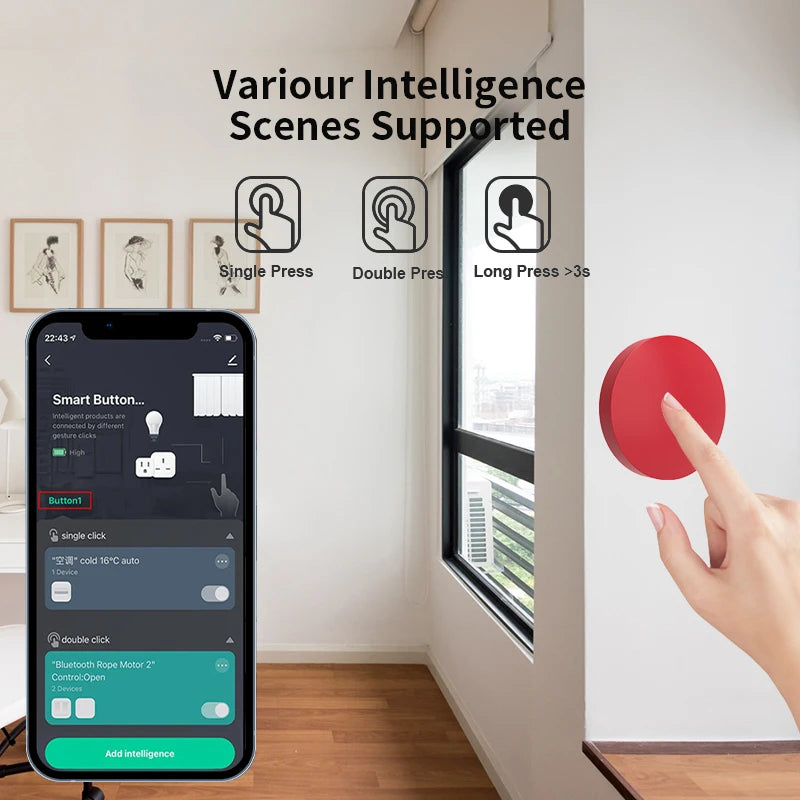 Tuya Zigbee Smart Push Button Wireless Switch Include Battery Remote Control Automation Scenario Switch Work with Alexa Google