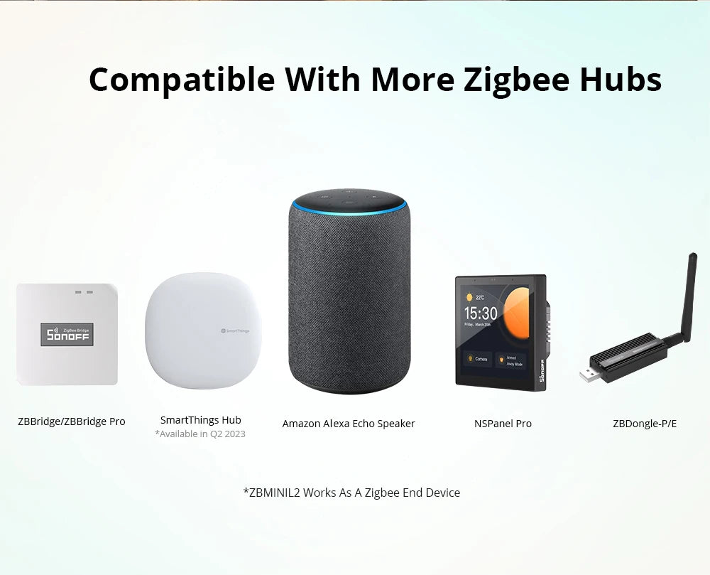 SONOFF ZBMINI-L2/ZBMINIR2 Zigbee DIY Smart Switch Module No Neutral Wire Require 2 Way Control Home Automation For Alexa eWelink
