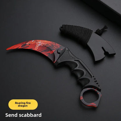 24styles Skin Karambit Precision Die Casting Stainless Steel Model Safety Outdoor Coaplay Claw Knives Collectible Game Toys Boys