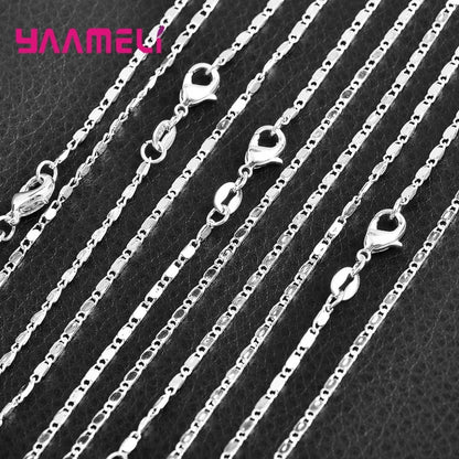 Authentic 5PCS Solid 925 Sterling Silver Jewelry Chains Necklace with Lobster Clasps fit Men Women Pendant 18 Designs 16-30 Inch