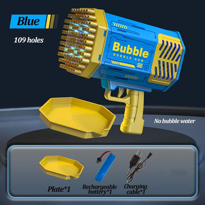 Bubble Gun Machine Without Solution - 40/69/109 Holes Blaster for Kids Outdoor Summer Toy, Party Favors - Bubble Maker Blowers