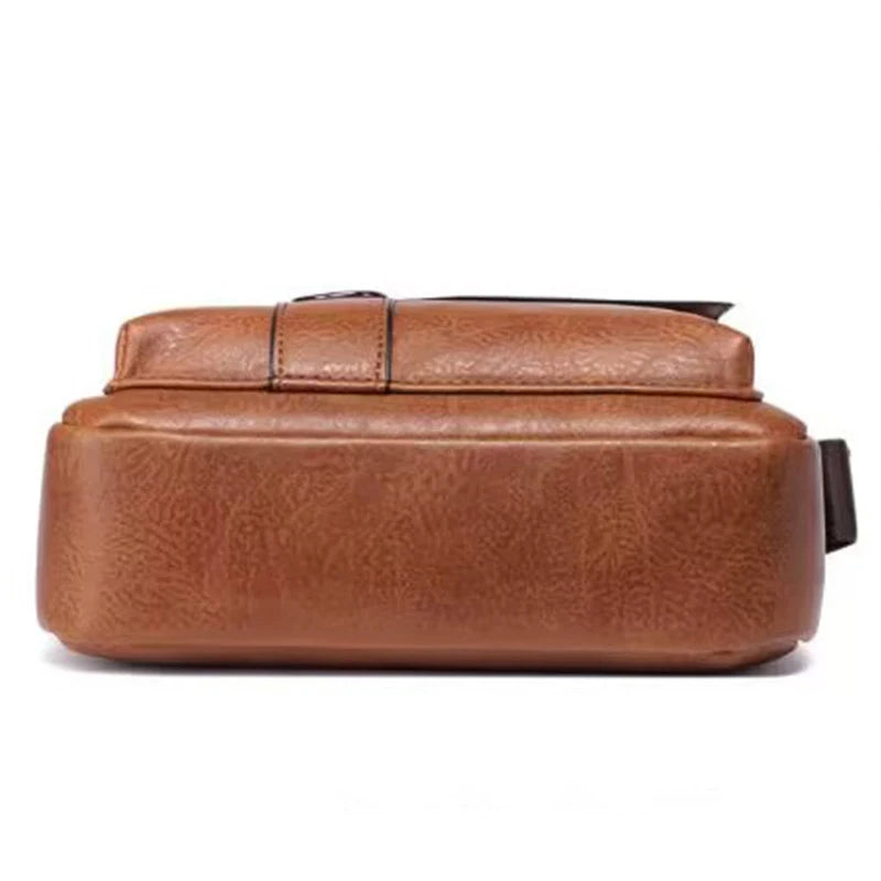 Sleek Multi-color Faux Leather Crossbody Bag Adjustable-strap Lightweight for Daily Commute Casual Stylish Functional Men’s Bag