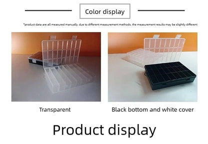 Clear 24-Compartment Plastic Organizer Boxs Dustproof Storage for Crafts Beads Jewelry Small Accessories Home Storage