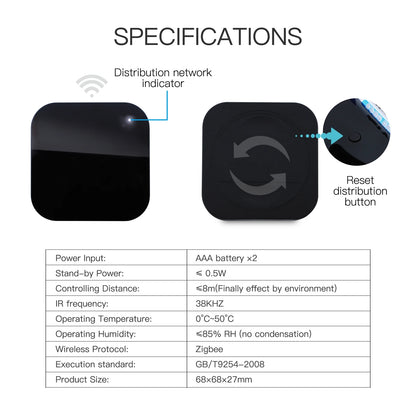 ZigbeeTuya Smart IR Remote Control Universal Wireless Remote Controller for Smart Home Android 4.0/iOS 8.0 for Alexa Google Home