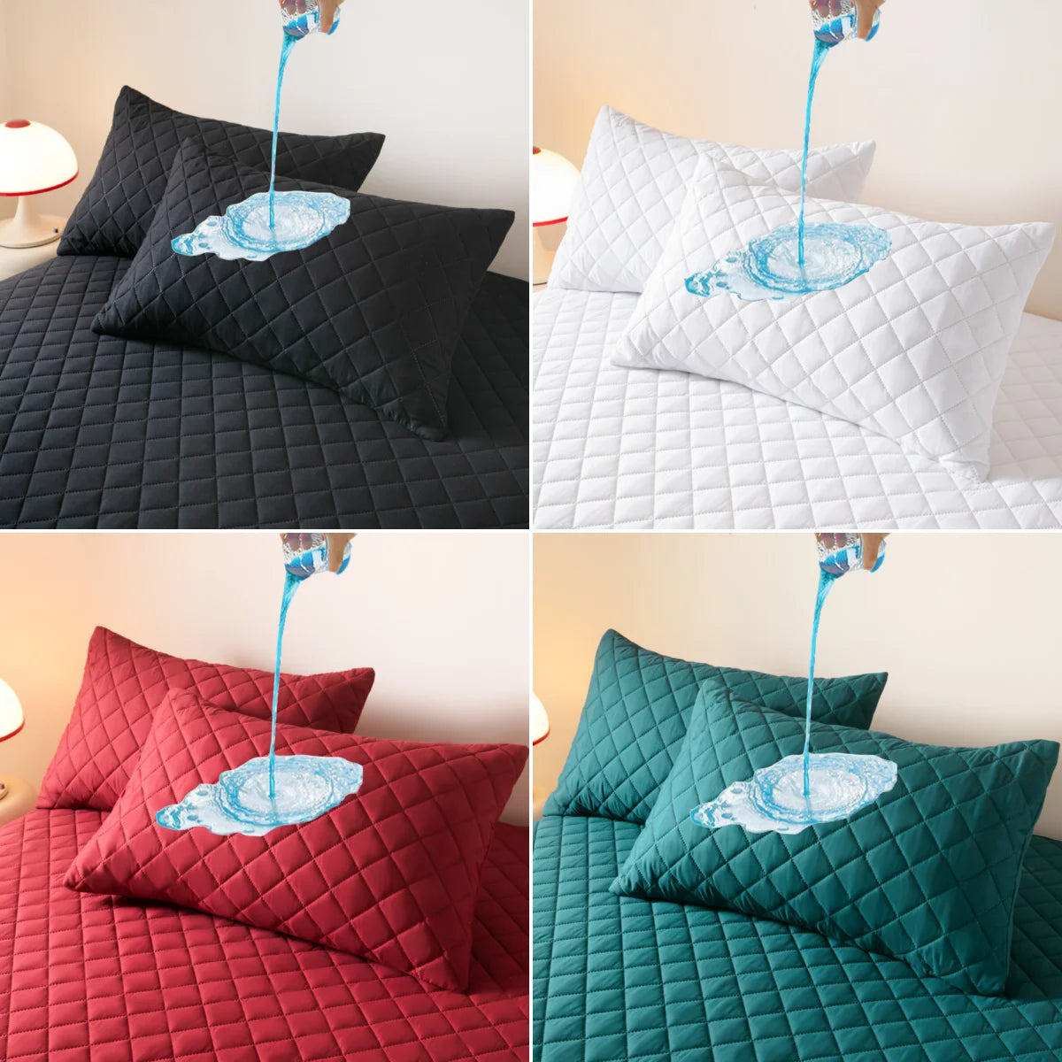 1 Pieces Waterproof Pillowcase Machine Washable Pillow Cover Bedroom Decor Suitable for With Children Just Pillowcase ,No Pillow