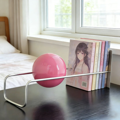 Mid-Century Modern Gravity Ball Book Holder, Bauhaus Inspired Desktop Organizer, Stylish Magazine Rack for Home Office