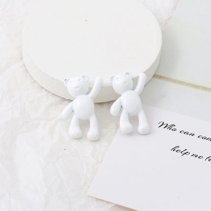 10PCS/lot DIY Cute Cartoon Teddy Bear Pendant Jewelry Accessories Wholesale Alloy Spray Paint Simple Multicolor Jewelry Material
