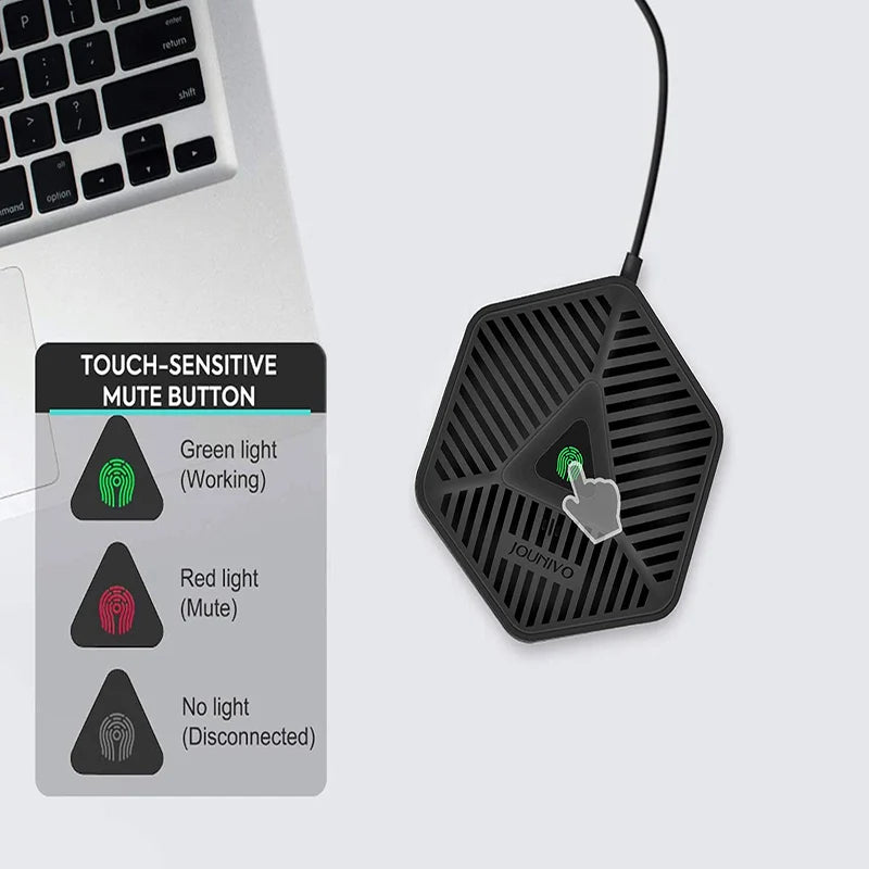 USB Conference Speaker Microphone Omnidirectional Condenser Computer Mic Mute/Volume Function For Laptop Notebook with Speaker