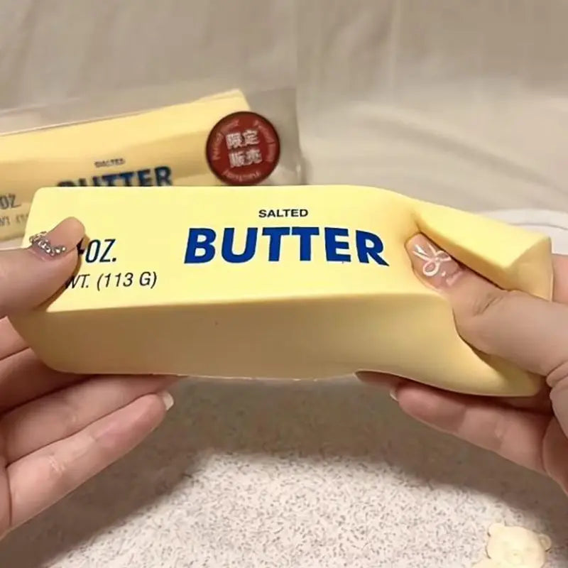 Christmas Toy 1PC Butter Stick Stress Anxiety Relief Fidget Toys Slow Rising Squishy Squeeze Elastic Cheese Stick Squeeze Toys