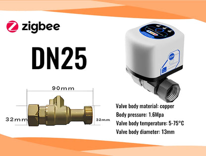 eWelink Zigbee Intelligent Valve DN15/DN20/DN25 App Rmote Control Works With Salutel/Alexa/Alice/Google Assistant/Smart Things
