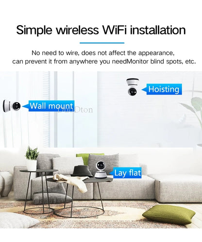 3MP WiFi Camera Home PTZ IP Camera Color Night Audio Wireless Surveillance Camera Auto Home Tracking Security CCTV Camera