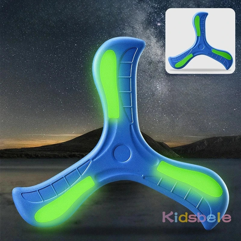 EVA 360 Degrees Returning Spinner Three-leaf Luminous Boomerang Summer Outdoor Sports Game Parent-Child Safe Competitive Toy
