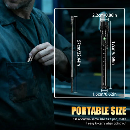 Rechargeable LED Flashlight,3LED Magnetic Work Light,360° Bendable Waterproof Lantern for Car Repair,Hunting,Camping,Emergency
