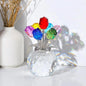 Creative Crystal Rose Sculpture Reflect Colorful Rose Bouquet Ornaments Small Handmade Crystal Rose Bundle Mother's Day