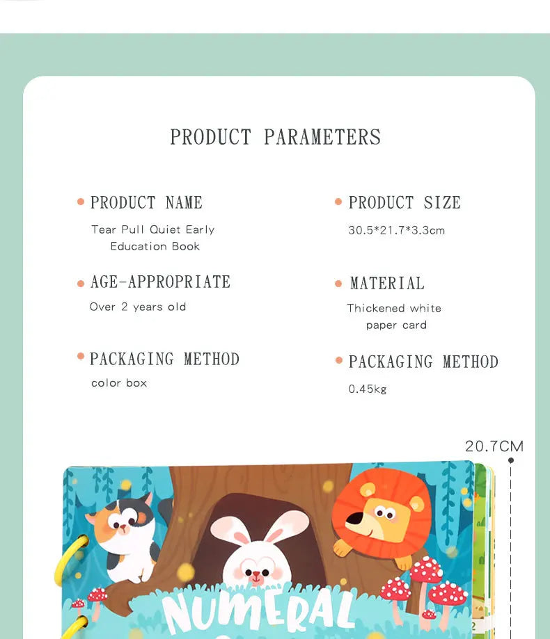 Montessori Baby Busy book My First Quiet Book Paste Early Learning Education Toy for Toddlers Matching Game Toys for Kids Gifts