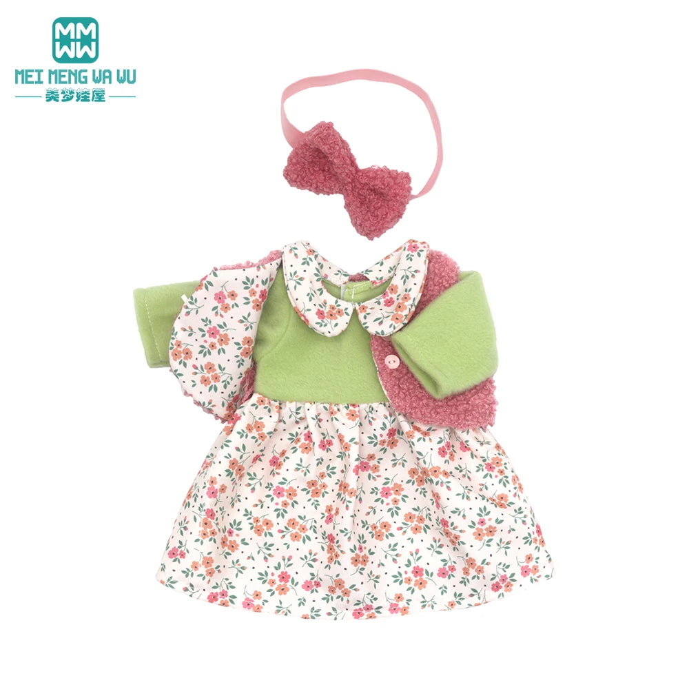 Fits 17-18inch American Doll and New Born Doll Clothes Fashion Dresses, Hooded Jumpsuit, Cardigan Strap Skirts Toys Gifts