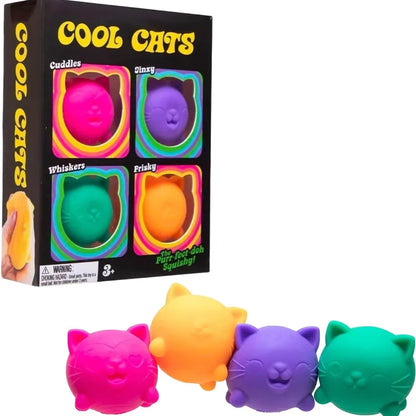 Needoh Cute Cat Maltose Squishy Toys Slow Rise Stress Relief Ball Sensory Fidget Toys for Adult Kids Anti-Anxiety Sensory Toys