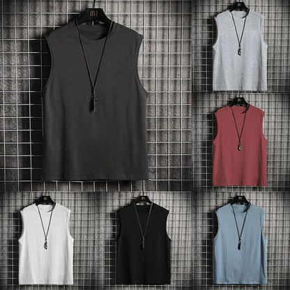 Men's Vest Sleeveless Muscle Tee Solid Blank Tank Breathable Comfortable T Shirt Hot Summer Gym Top
