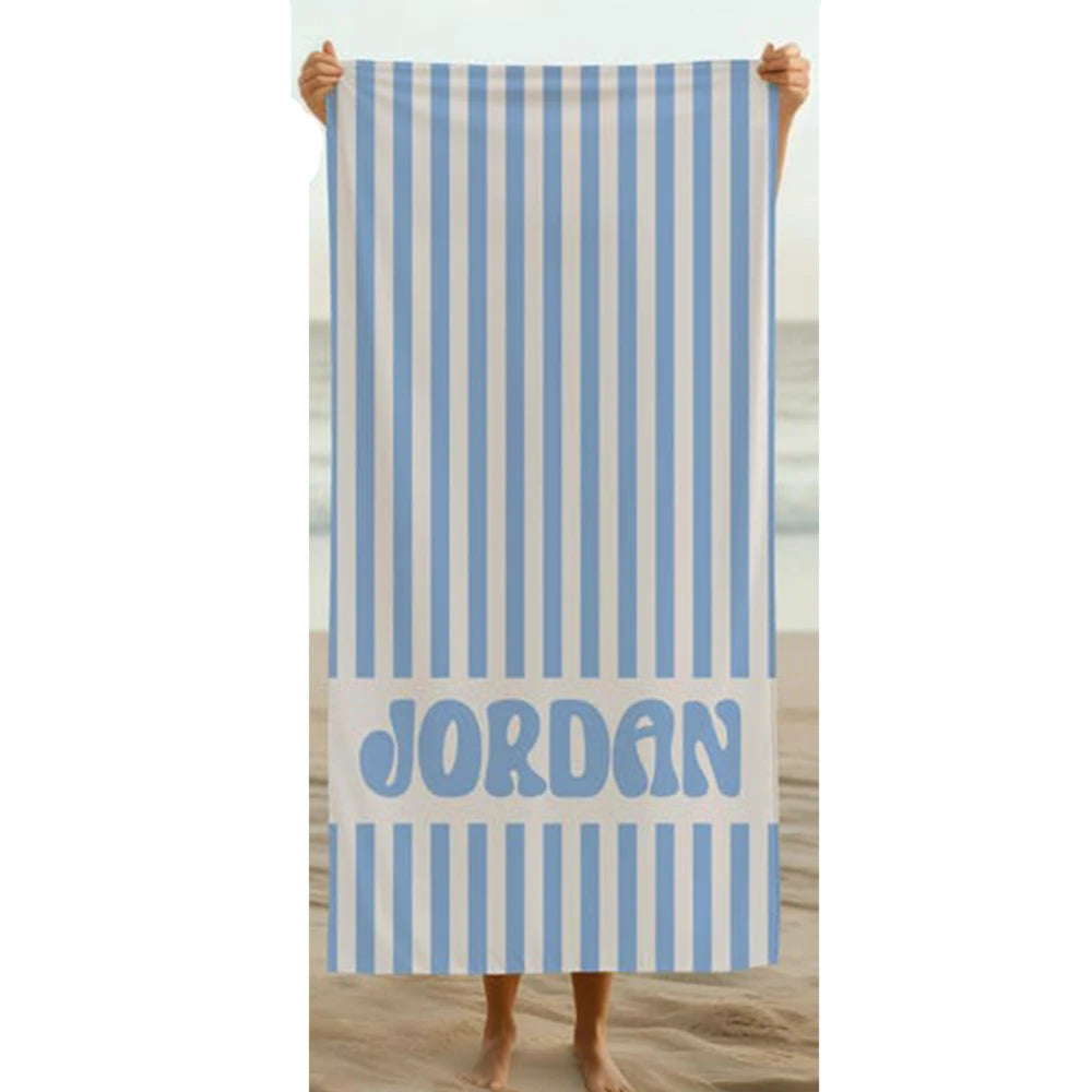 Personalized Beach Towel Custom Name/Logo Microfiber Towel Thin Quick Dry Absorbent for Beach Swimming Yoga Bath Sports
