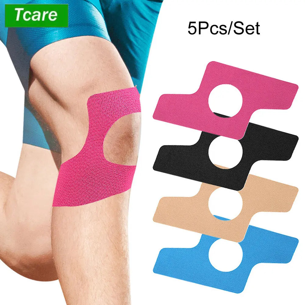 5Pcs/Set Kinesiology Tape for Knees - Knee Kinesiology Tape Pre Cut | Waterproof Workout Adhesive Patches for Recovery Injury