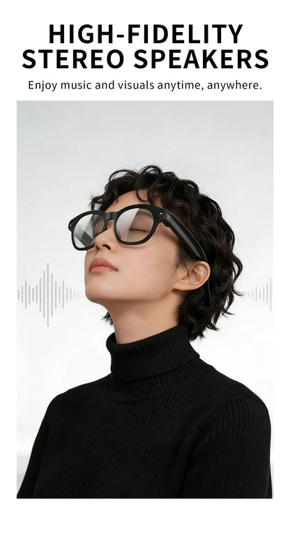 CY03 AI Smart Glasses with Camera 1600x1200 Video Recording Open-Ear Bluetooth 5.3 Headphones Real-time Translation Touch Contro