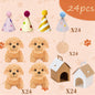 6-36 Pcs 4.7Inch Puppy Stuffed Animals Bulk with Hat Card Paper Boxes Adopt A Puppy Party Favors Kids Stuffed Dogs Birthday Gift