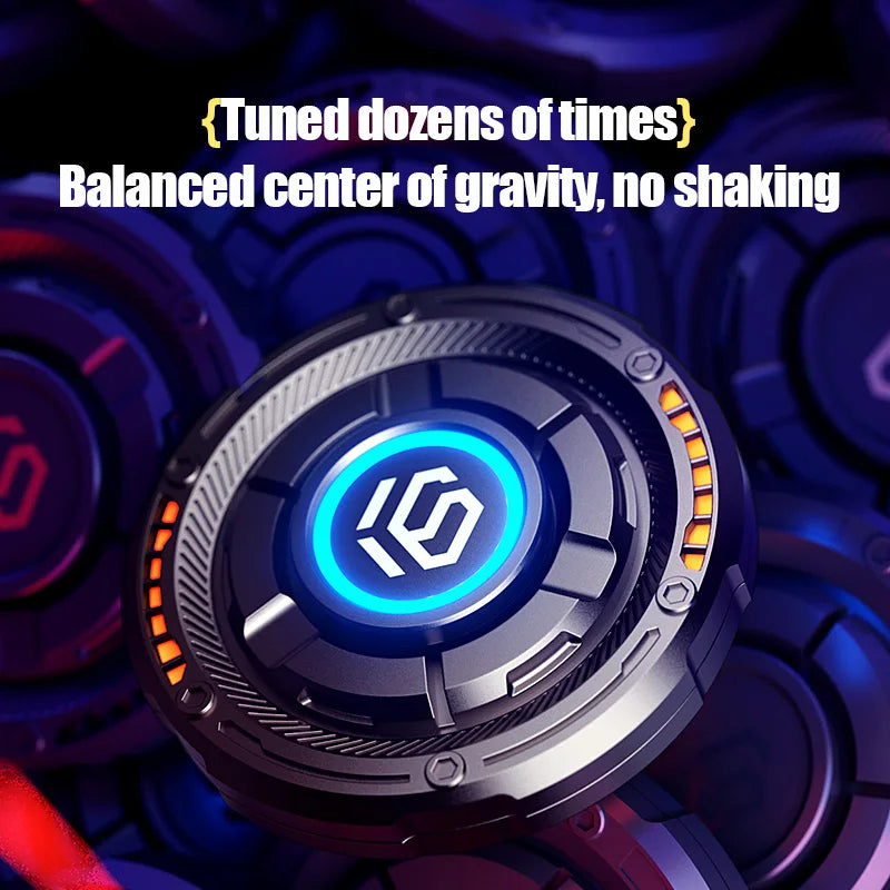 Metal EDC fidget spinner rotatable with luminous effect mechanical card-pushing function It's a stress-relieving toy Gifts  boys