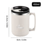 450ML Thermos Mug 304 Stainless Steel Double Wall Insulated Milk Coffee Cup With Handle & Lid Leak-proof Drinking Cup Drinkware