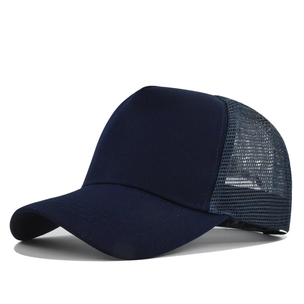 Customized Printed Logo Five Piece Baseball Caps Solid Color Mesh Breathable Sun Shading And Sun Protection Duck Tongue Hats