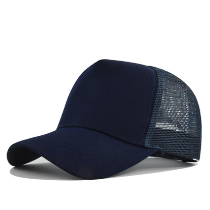Customized Printed Logo Five Piece Baseball Caps Solid Color Mesh Breathable Sun Shading And Sun Protection Duck Tongue Hats